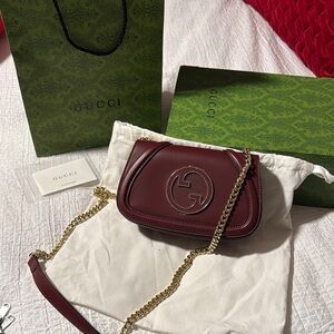 Gucci Burgundy Leather Chain Bag
